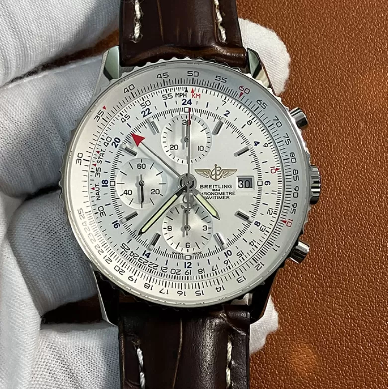 送料無料ブライトリングナビタイマー 高品質時計 GMT ホワイト 43mm A24322121G1P1[702]