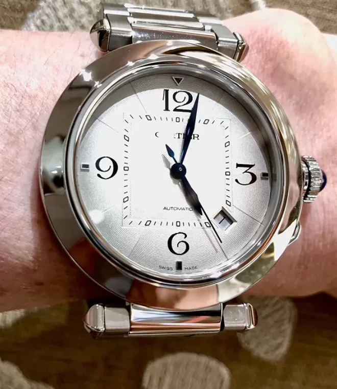 カルティエ パシャ 41 MM インターチェンジャブル メタルとレザーのストラップWSPA0009、CRWSPA0010[2100]