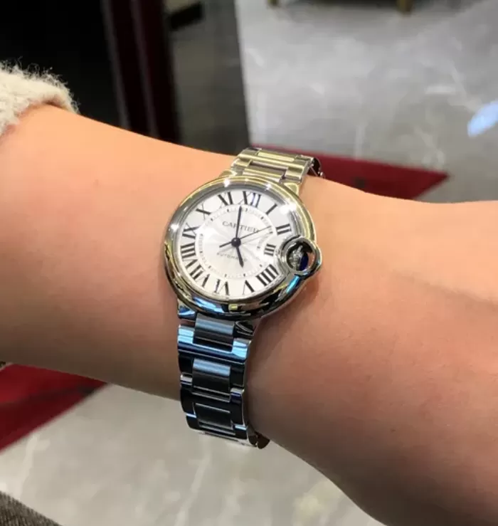 Cartierバロンブルー自動巻きシルバー33.0mmレディースレプリカ腕時計W6920071[1790]