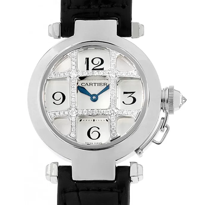 超人気カルティエコピーブランドレディース WJ11932G パシャ 32mm グリッド ダイヤモンド[1929]