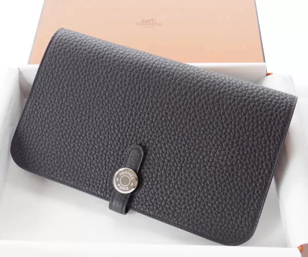 エルメス スーパーコピー激安財布ドゴンGM ブラックシルバー金具 hermes298[5902]