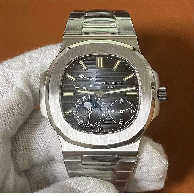 パテック・フィリップ ノーチラス 時計コピー Patek Philippe パワーリザーブ＆ムーン 5712/1A-001 グレー 機能面 40mm[機能面で完璧な復刻 PPF製][2465]