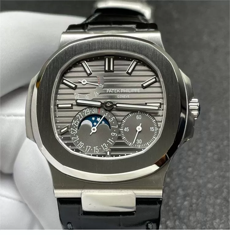 [PPF製]最強のパテック・フィリップ ノーチラス 時計コピー Patek Philippe パワーリザーブ＆ムーン 5712G  グレー 機能面 40mm[2471]