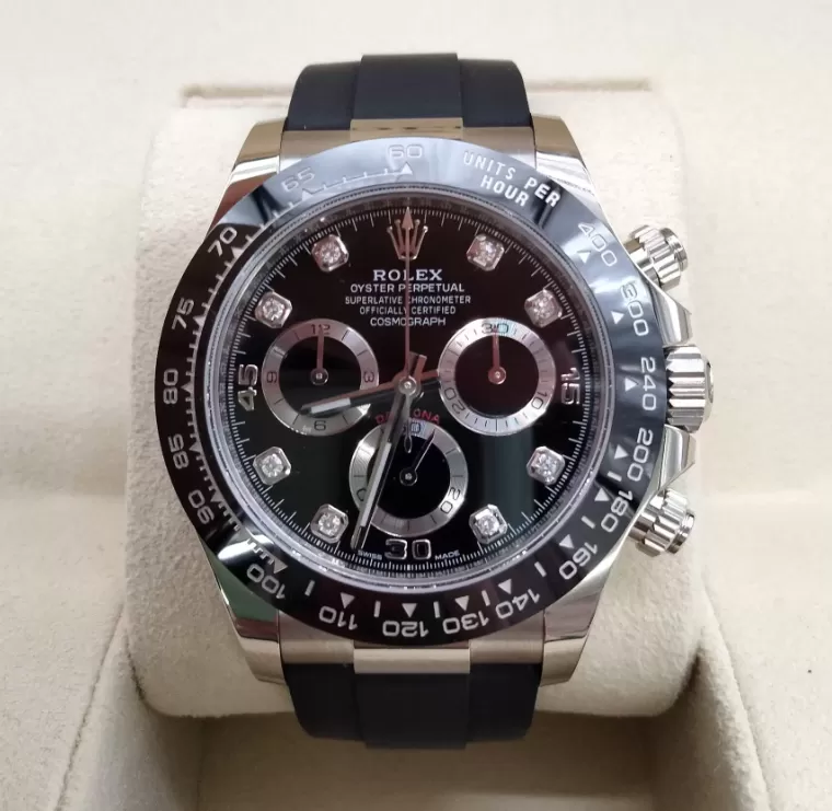 最強ROLEXデイトナ ダイヤモンド 8Pダイヤ オイスターフレックス ブラック116519LNG[415]